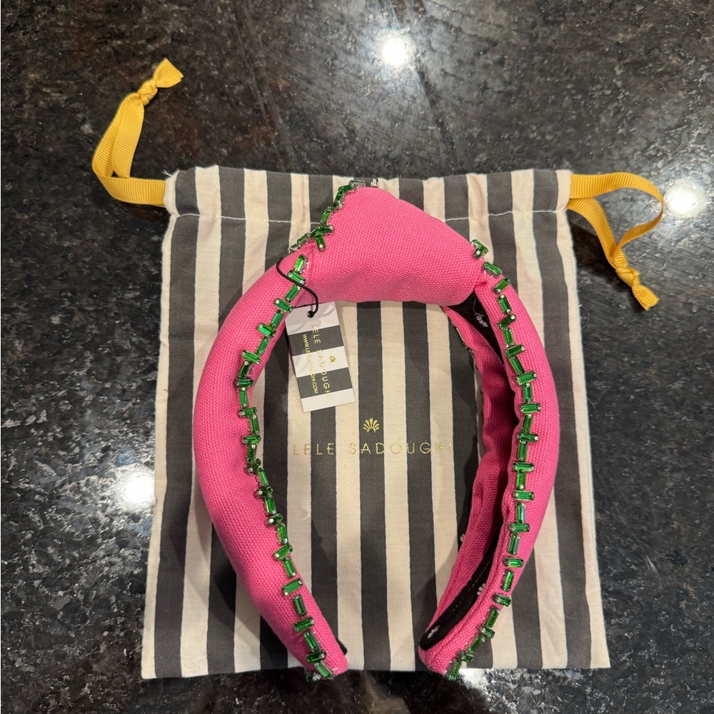 Pink and Green Lele Sadoughi Headband